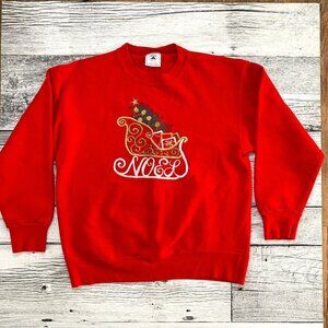 Vintage Noel Christmas Embroidered Crewneck Sweatshirt Sweater